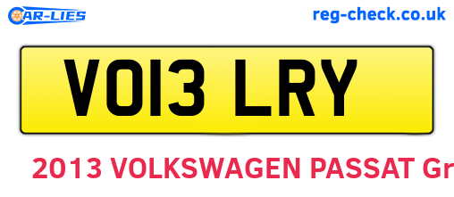 VO13LRY are the vehicle registration plates.