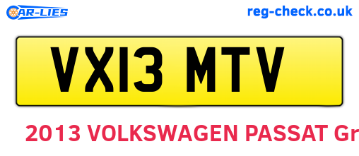 VX13MTV are the vehicle registration plates.