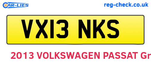 VX13NKS are the vehicle registration plates.