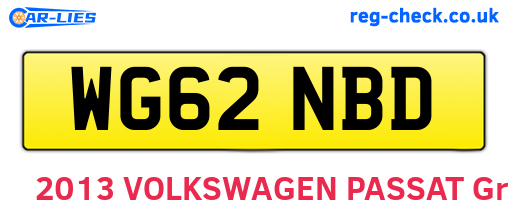 WG62NBD are the vehicle registration plates.