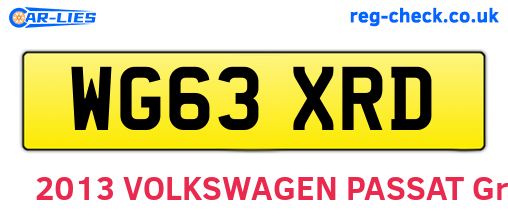 WG63XRD are the vehicle registration plates.