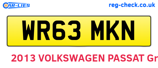 WR63MKN are the vehicle registration plates.
