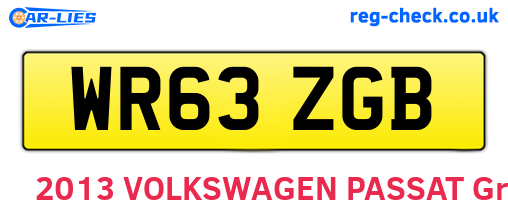 WR63ZGB are the vehicle registration plates.