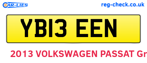 YB13EEN are the vehicle registration plates.