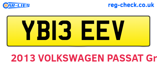 YB13EEV are the vehicle registration plates.