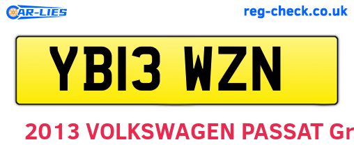 YB13WZN are the vehicle registration plates.