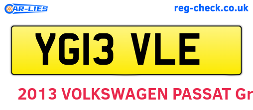 YG13VLE are the vehicle registration plates.