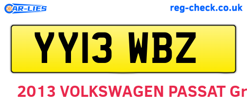 YY13WBZ are the vehicle registration plates.