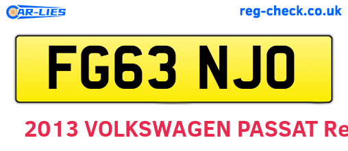 FG63NJO are the vehicle registration plates.