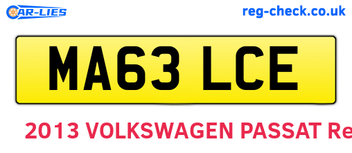 MA63LCE are the vehicle registration plates.