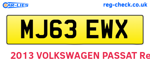 MJ63EWX are the vehicle registration plates.