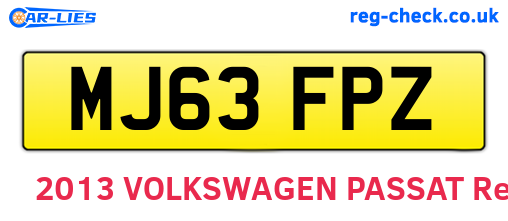 MJ63FPZ are the vehicle registration plates.
