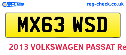 MX63WSD are the vehicle registration plates.