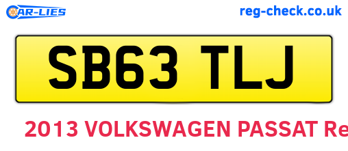 SB63TLJ are the vehicle registration plates.