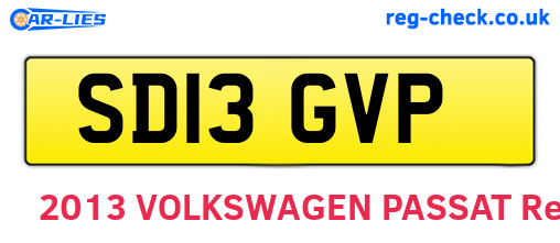 SD13GVP are the vehicle registration plates.
