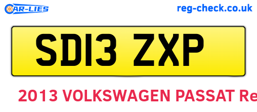 SD13ZXP are the vehicle registration plates.