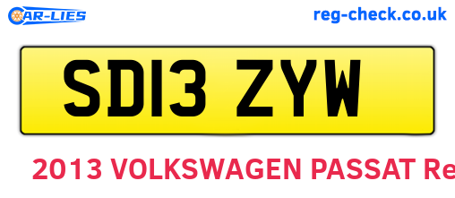 SD13ZYW are the vehicle registration plates.