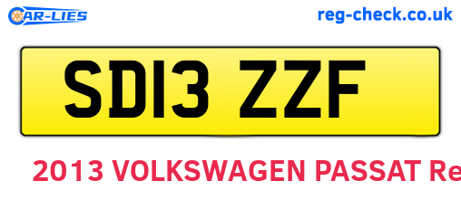 SD13ZZF are the vehicle registration plates.