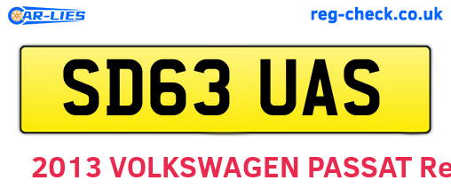 SD63UAS are the vehicle registration plates.
