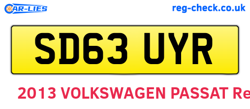 SD63UYR are the vehicle registration plates.
