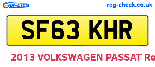 SF63KHR are the vehicle registration plates.