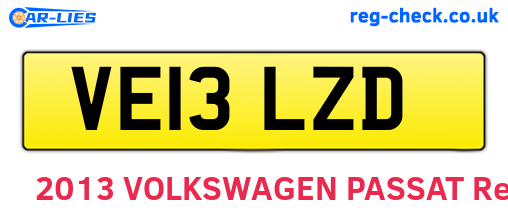 VE13LZD are the vehicle registration plates.