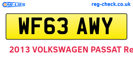 WF63AWY are the vehicle registration plates.