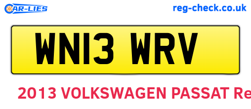 WN13WRV are the vehicle registration plates.