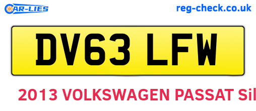 DV63LFW are the vehicle registration plates.