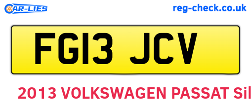 FG13JCV are the vehicle registration plates.