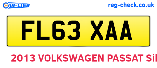 FL63XAA are the vehicle registration plates.