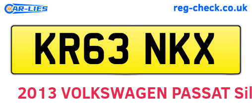 KR63NKX are the vehicle registration plates.