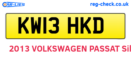 KW13HKD are the vehicle registration plates.