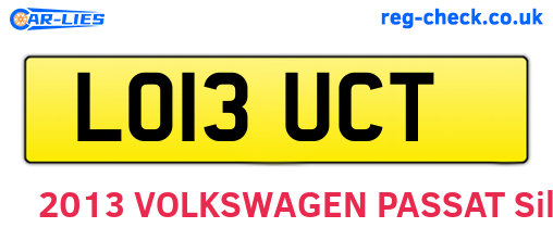 LO13UCT are the vehicle registration plates.