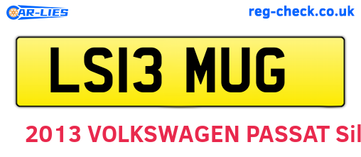 LS13MUG are the vehicle registration plates.