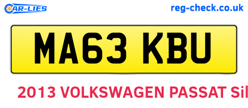 MA63KBU are the vehicle registration plates.
