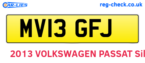 MV13GFJ are the vehicle registration plates.