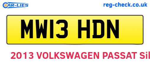 MW13HDN are the vehicle registration plates.