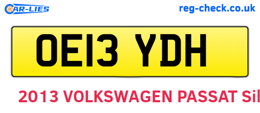 OE13YDH are the vehicle registration plates.