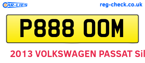 P888OOM are the vehicle registration plates.