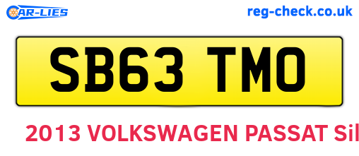 SB63TMO are the vehicle registration plates.