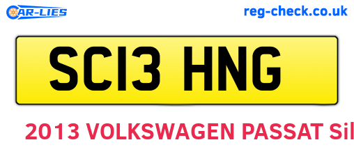 SC13HNG are the vehicle registration plates.
