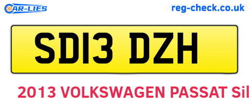 SD13DZH are the vehicle registration plates.