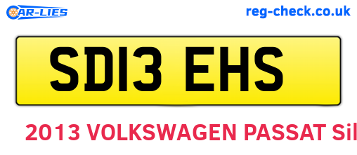 SD13EHS are the vehicle registration plates.