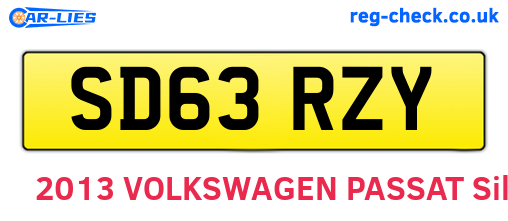 SD63RZY are the vehicle registration plates.