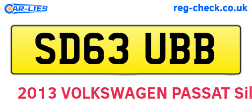 SD63UBB are the vehicle registration plates.
