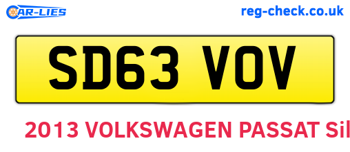 SD63VOV are the vehicle registration plates.