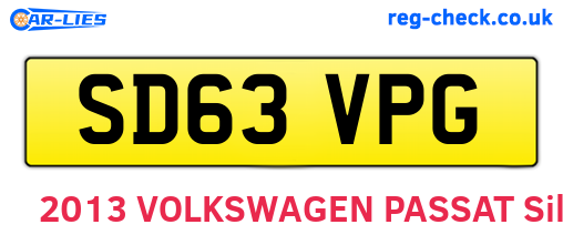 SD63VPG are the vehicle registration plates.