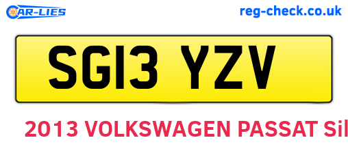 SG13YZV are the vehicle registration plates.