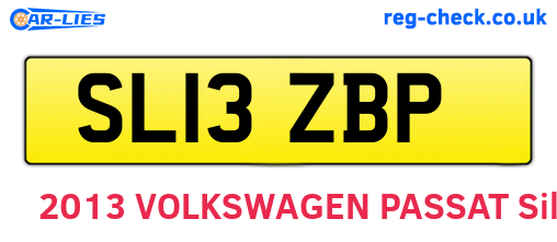 SL13ZBP are the vehicle registration plates.